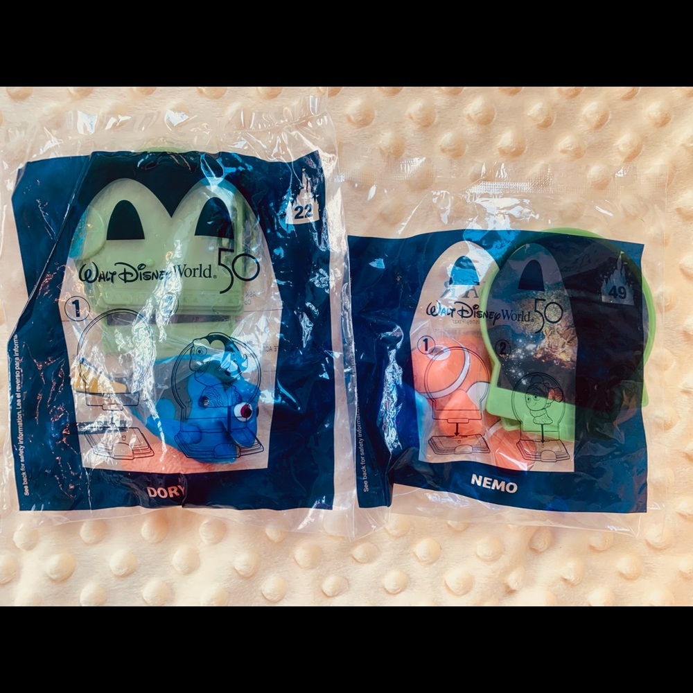 Disney 50th Anniversary McDonalds Toys- Finding Nemo Set- Nemo and Dory